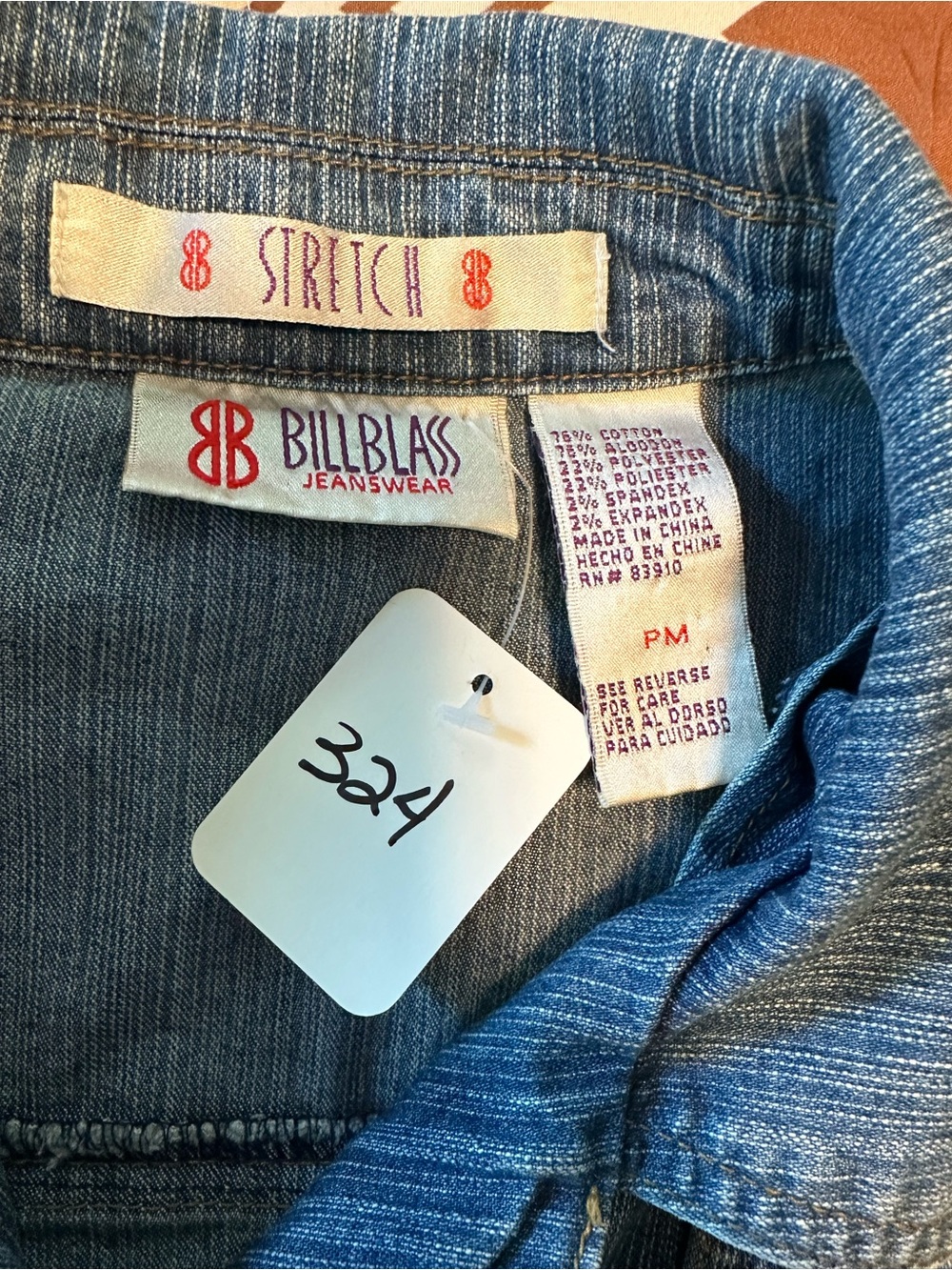 Bill Blass PM Women’s Cotton Blend Stretch Denim Jacket Blue Fitted Y2K - Picture 5 of 7